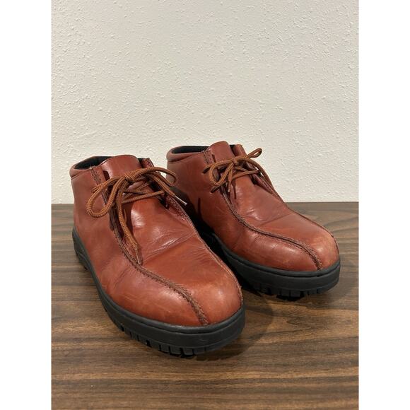 Vintage SAO by Stacy Adams Genuine Leather Mens Chukka Boots Sz 11.5 Red - Picture 2 of 14